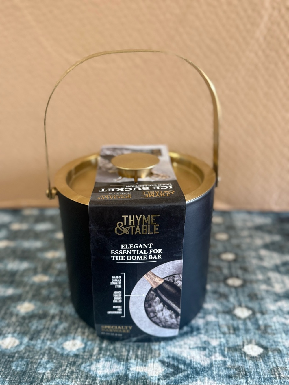 Thyme & Table Black and Gold Ice Bucket